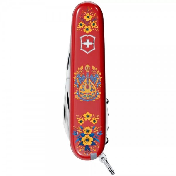 Складаний ніж Victorinox Camper Ukraine 91 мм 13 функцій Українські мотиви Червоний (1.3613_T1370u)