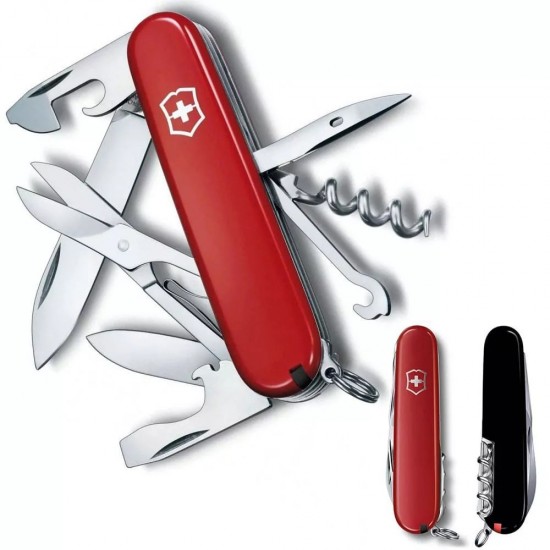 Складаний ніж 91 мм Victorinox Climber Ukraine 14 функцій червоно-чорний (1.3703.1.3)