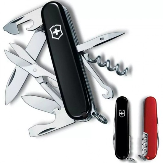 Складаний ніж 91 мм Victorinox Climber Ukraine 14 функцій Червоно-чорний(1.3703.3.1)