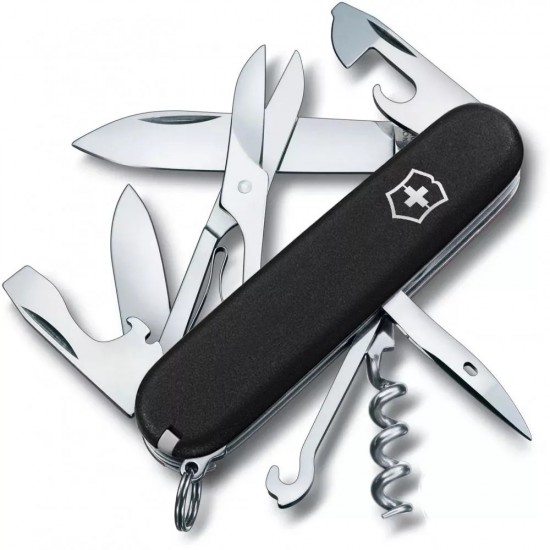 Складаний ніж Victorinox Climber Mat Чорний матовий лак з жовтим лого (1.3703.3_M0008p)