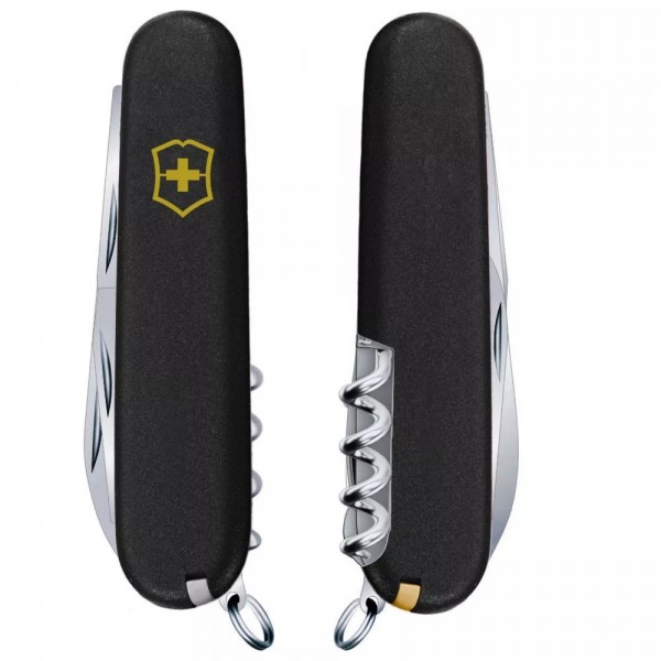 Складаний ніж Victorinox Climber Mat Чорний матовий лак з жовтим лого (1.3703.3_M0008p)
