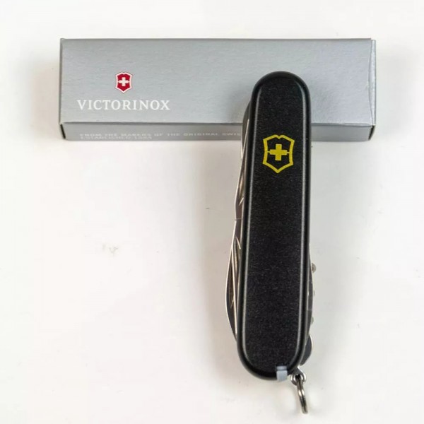 Складаний ніж Victorinox Climber Mat Чорний матовий лак з жовтим лого (1.3703.3_M0008p)