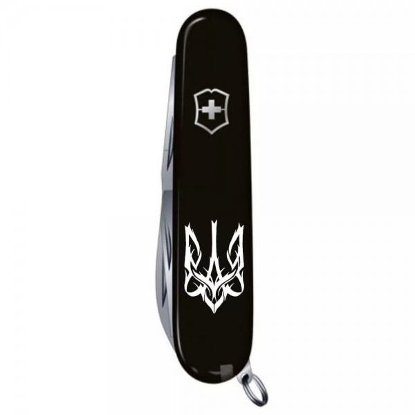 Складаний ніж Victorinox Climber Ukraine Тризуб готичний білий (1.3703.3_T0630u)