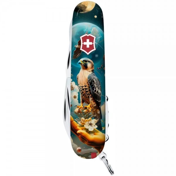 Складаний ніж Victorinox Climber Ukraine 91 мм 15 функцій Сокіл-захисник (1.3703.3_T3210pw)