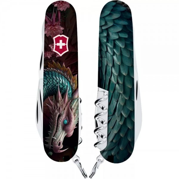 Складаний ніж Victorinox Climber Zodiac 91 мм 14 функцій Чарівний дракон (1.3703.3_Z3280p)
