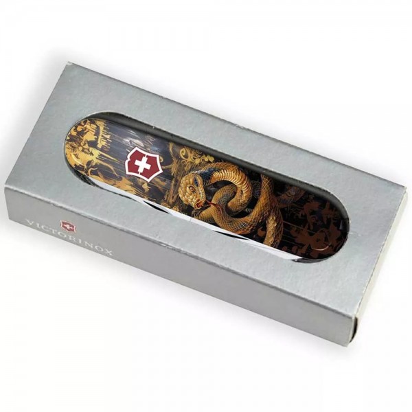 Складаний ніж 91 мм Victorinox Climber Zodiac 14функцій, Золота дерев'яна змія (1.3703.3_Z4240pk)