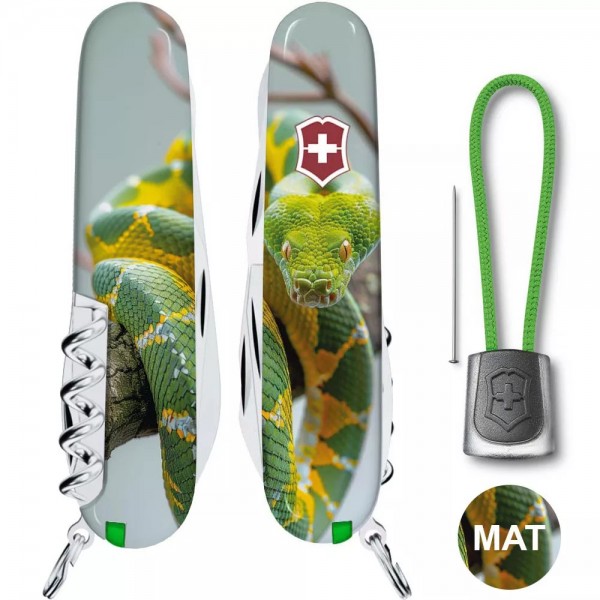 Складаний ніж 91 мм Victorinox Climber Zodiac 14функцій Зелена змія 1.3703.7_Z4270pk