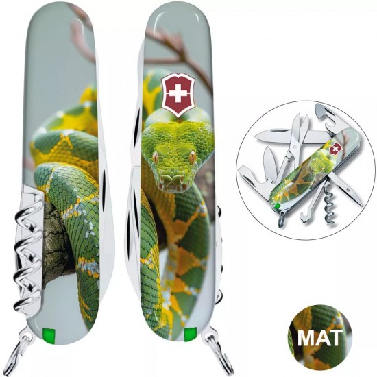 Складаний ніж 91 мм Victorinox Climber Zodiac 14функцій Зелена змія 1.3703.7_Z4270pk