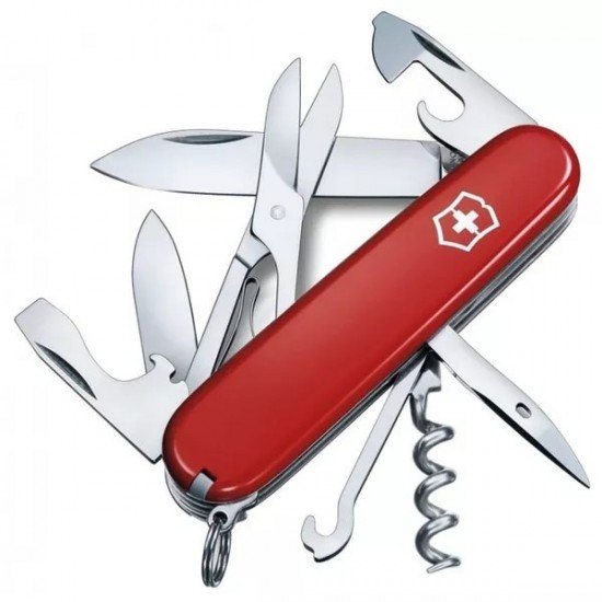 Складний ніж 91 мм Victorinox Climber 14 функцій червоні глянцеві накладки, блістер (1.3703.B1) Складний ніж 91 мм Victorinox Climber 14 функцій червоні глянцеві накладки, блістер (1.3703.B1)