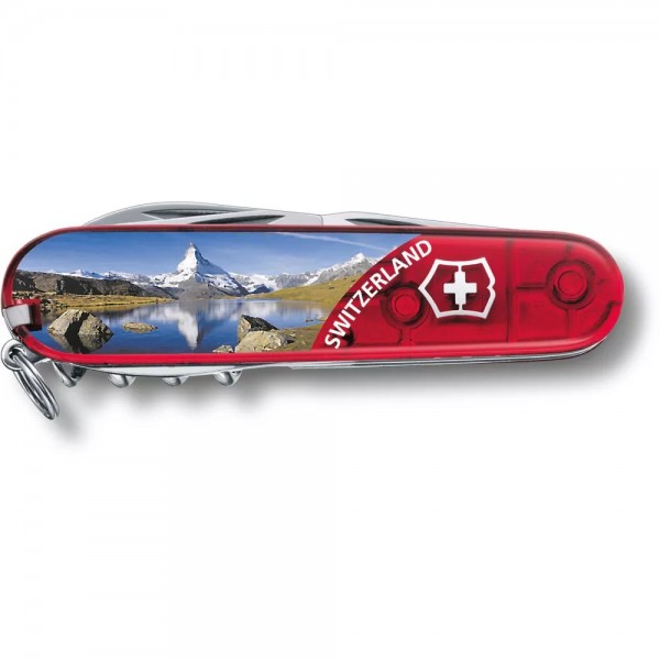 Складаний ніж 91мм Victorinox CLIMBER Matterhorn 14 функцій, червоні напівпрозорі накладки (1.3703.TE2)