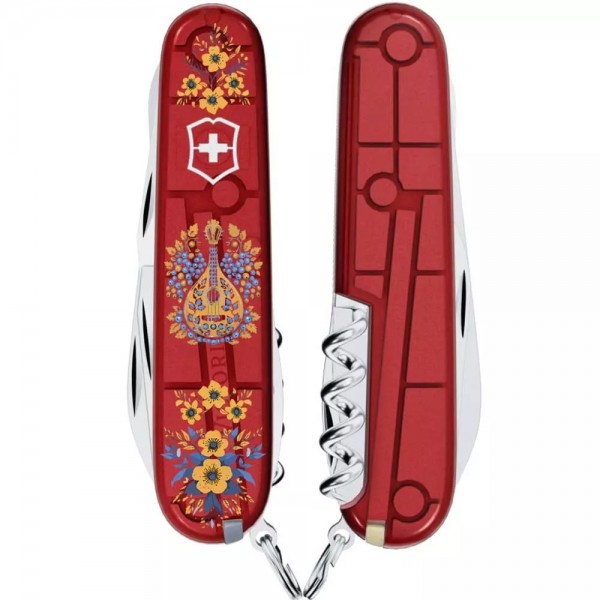 Складаний ніж Victorinox Climber Ukraine 91 мм 14 функцій Українські мотиви (1.3703.T_T1370u)