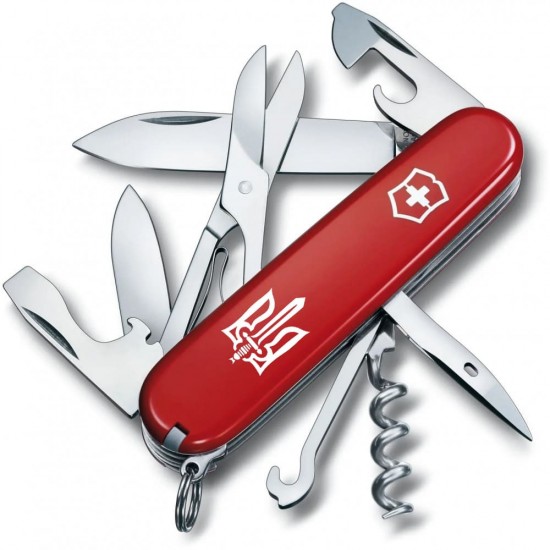 Складаний ніж Victorinox CLIMBER UKRAINE Тризуб ОУН біл.