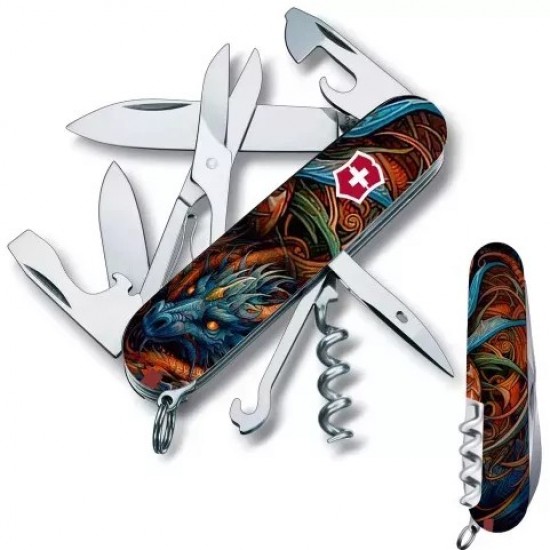 Складаний ніж Victorinox Climber Zodiac Сапфіровий дракон 91 мм 14 функцій (1.3703.Z3260p)
