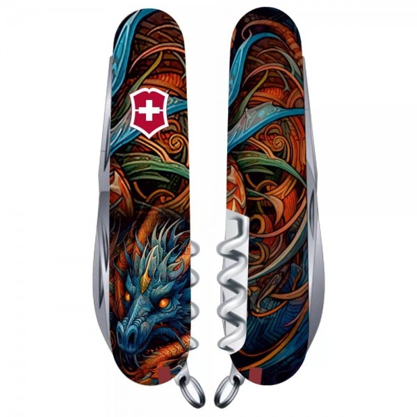 Складаний ніж Victorinox Climber Zodiac Сапфіровий дракон 91 мм 14 функцій (1.3703.Z3260p)