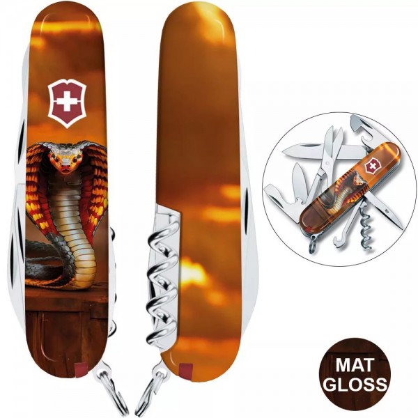Складаний ніж 91 мм Victorinox Climber Zodiac 14функцій червоний Полум'яна кобра (1.3703_Z4250pk)
