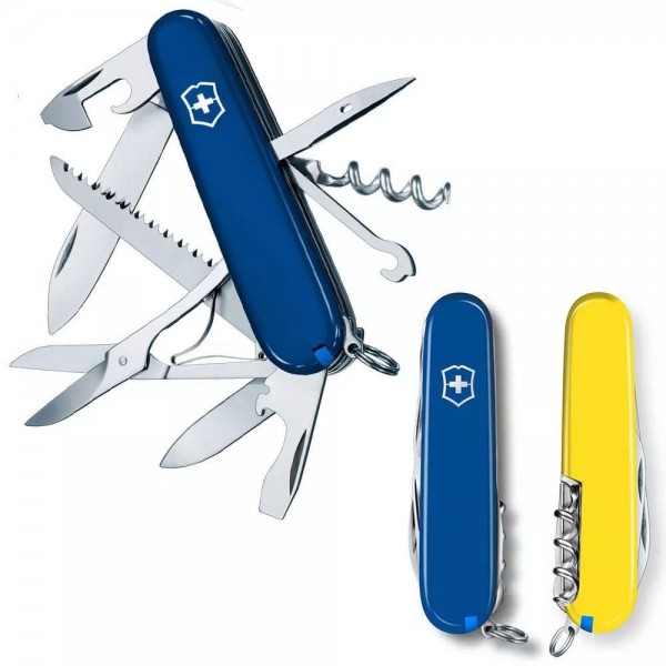 Складаний ніж Victorinox Huntsman Ukraine Синьо-жовтий (1.3713.2.8)