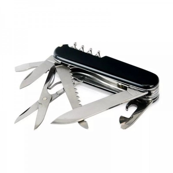 Швейцарський ніж Victorinox Huntsman 91 мм 15 функцій Чорний у блістері (1.3713.3B1)