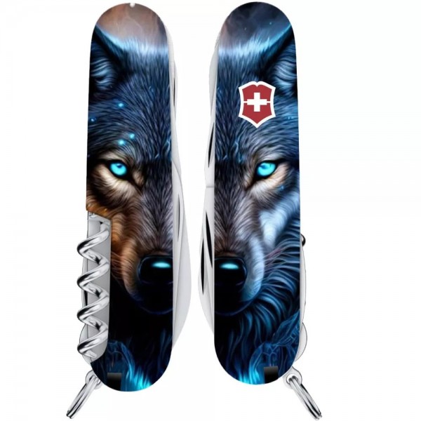 Складаний ніж Victorinox Huntsman Animal 91 мм 16 функцій Вовк (1.3713.3_F1040pw)