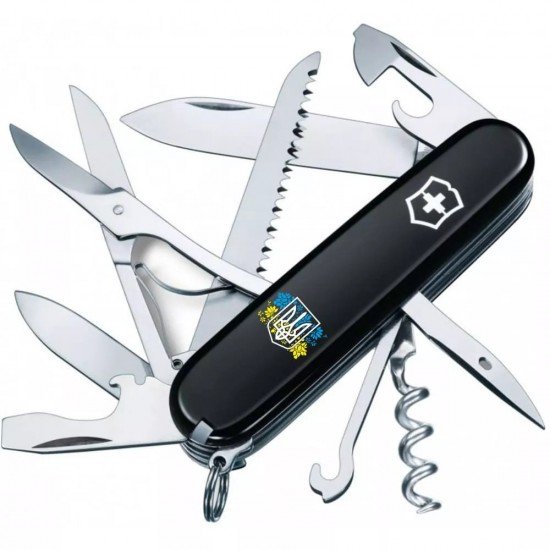 Складаний ніж Victorinox Huntsman Ukraine Герб України з квітковим прапором (1.3713.3_T1280u)
