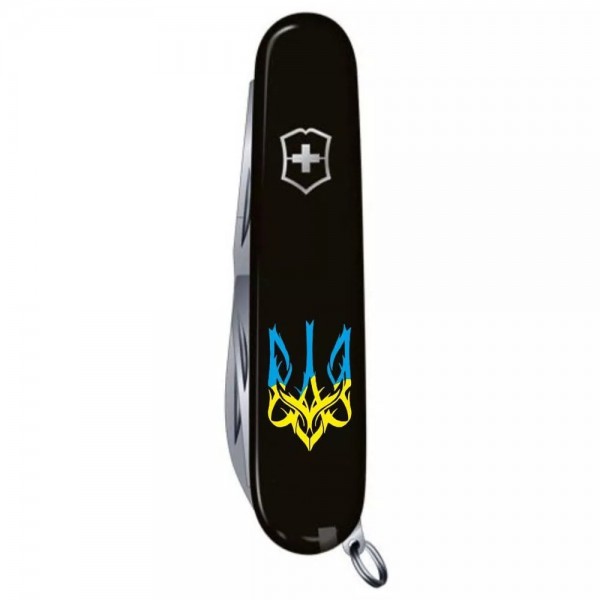 Складаний ніж Victorinox Huntsman Ukraine Тризуб готичний синьо-жовтий (1.3713.3_T0636u)