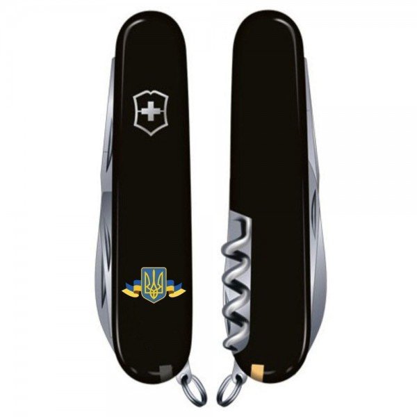 Складаний ніж Victorinox HUNTSMAN UKRAINE Герб України зі стрічкою 1.3713.3_T1010u