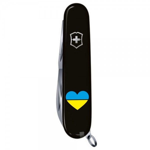 Складання ніж Victorinox HUNTSMAN UKRAINE Серце синє-жовте 1.3713.3_T1090u