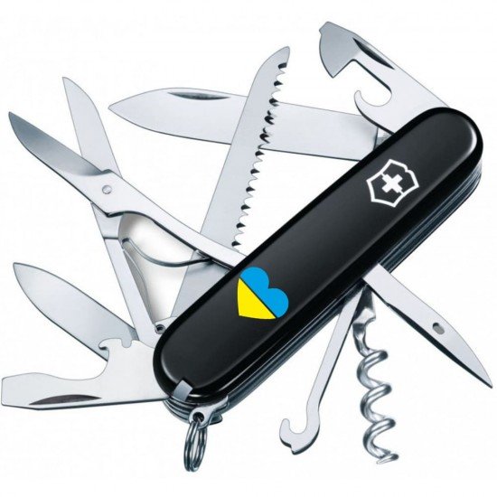 Складання ніж Victorinox HUNTSMAN UKRAINE Серце синє-жовте 1.3713.3_T1090u