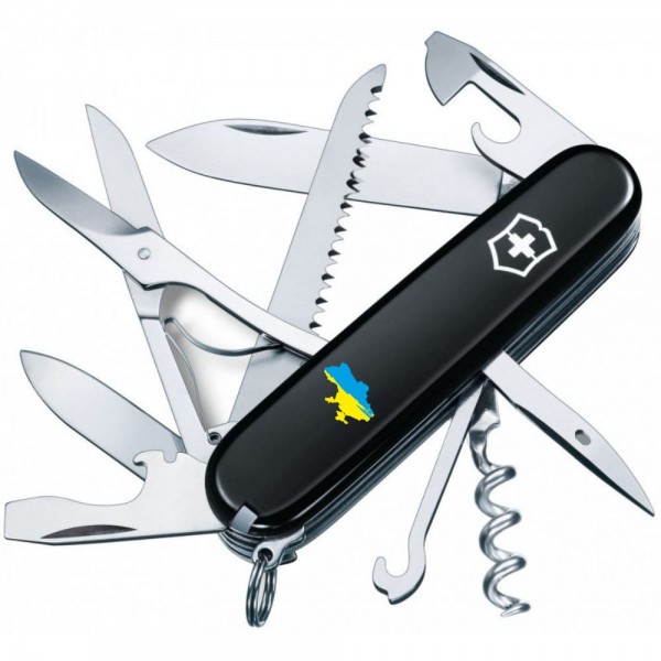 Складаний ніж Victorinox HUNTSMAN UKRAINE Карта України блакитно-жовт. 1.3713.3_T1166u