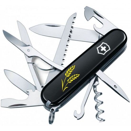Складаний ніж Victorinox HUNTSMAN UKRAINE Колоски пшениці жовті 1.3713.3_T1330u