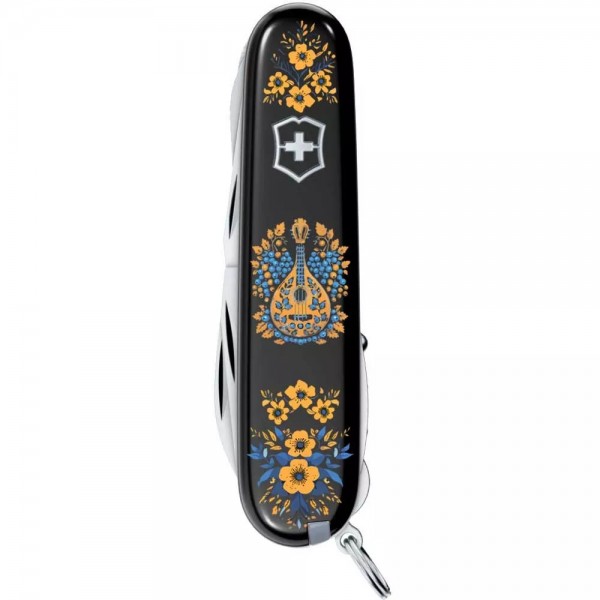Складаний ніж Victorinox Huntsman Ukraine 91 мм 15 функцій Українські мотиви Чорний (1.3713.3_T1370u)