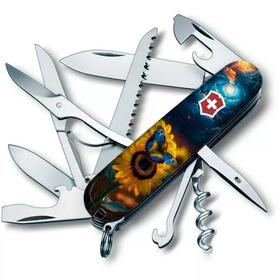 Складаний ніж Victorinox Huntsman Ukraine 91 мм 16 функцій Зоряний метелик (1.3713.3_T3240pw)
