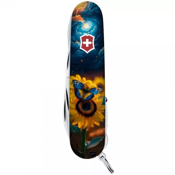 Складаний ніж Victorinox Huntsman Ukraine 91 мм 16 функцій Зоряний метелик (1.3713.3_T3240pw)