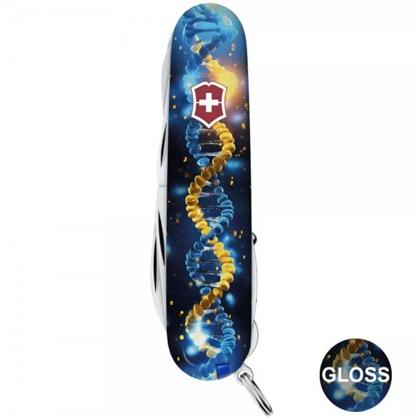 Складаний ніж 91мм Victorinox Huntsman Zodiac15 функцій синій ДНК Українця (1.3713.3_T3270pw)