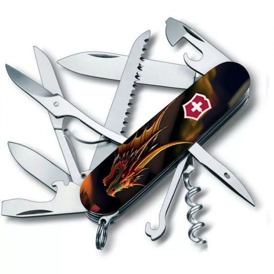 Складаний ніж Victorinox Huntsman Zodiac 91 мм 15 функцій Фантастичний дракон (1.3713.3_Z3210p)