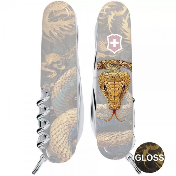 Складаний ніж 91мм Victorinox Huntsman Zodiac 15 функцій Дерев'яна змія (1.3713.3_Z4280pk)