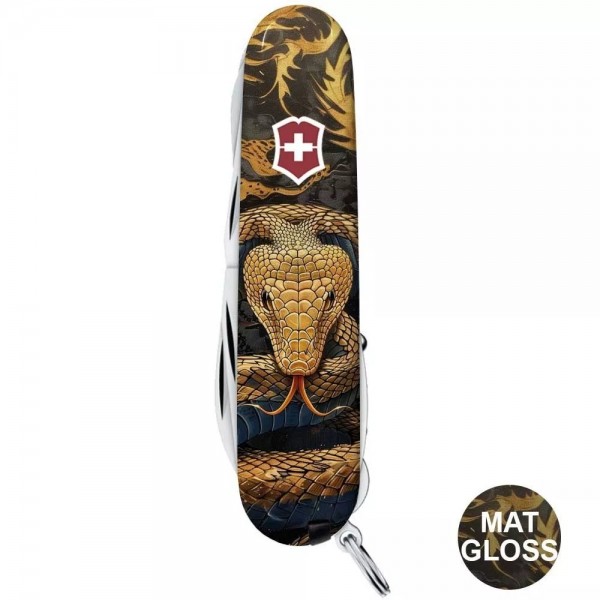 Складаний ніж 91мм Victorinox Huntsman Zodiac 15 функцій Дерев'яна змія (1.3713.3_Z4280pk)