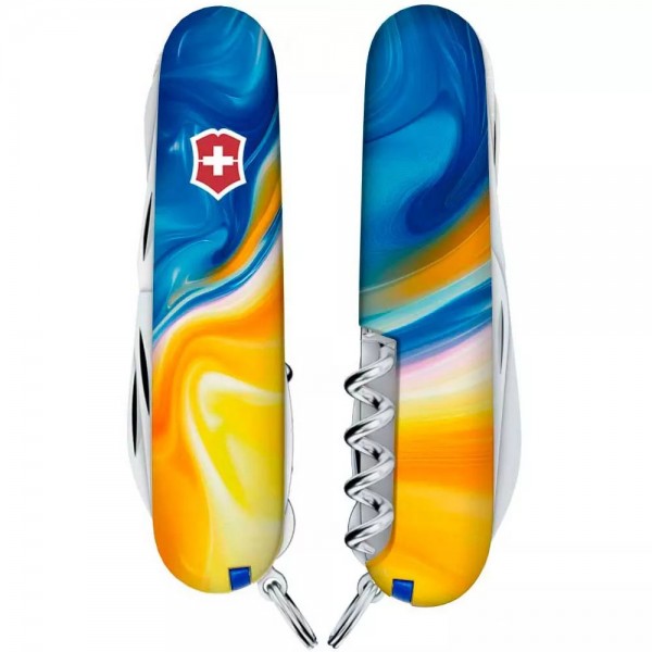 Складаний ніж Victorinox Huntsman Ukraine 91 мм 16 функцій Жовто-синій (1.3713.7_T3250pw)