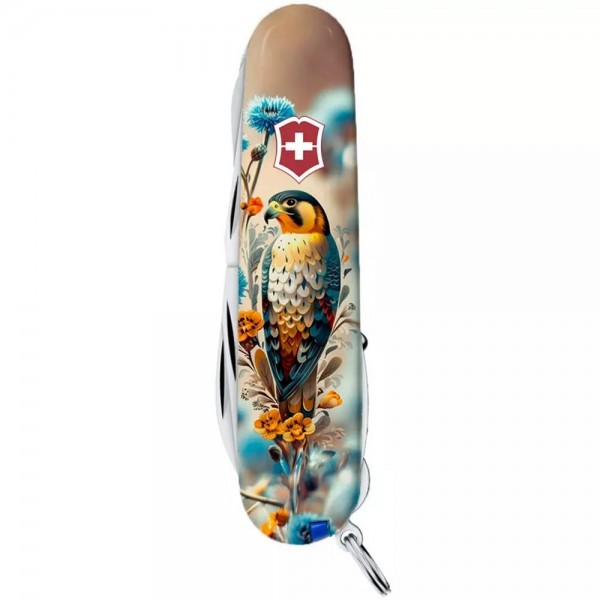 Складаний ніж Victorinox Huntsman Ukraine 91 мм 16 функцій Благородний Сокіл (1.3713.7_T3260pw)