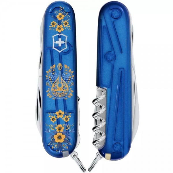 Складаний ніж Victorinox Huntsman Ukraine 91 мм 15 функцій Українські мотиви (1.3713.T2_T1370u)