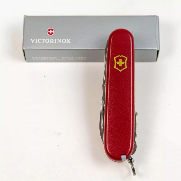 Складаний ніж Victorinox Huntsman Mat Червоний матовий лак з жовтым лого (1.3713_M0008p)