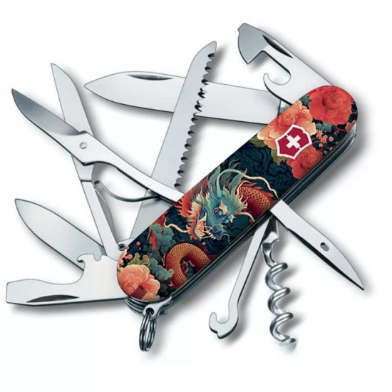 Складаний ніж Victorinox Huntsman Zodiac 91 мм 15 функцій Китайський дракон (1.3713_Z3200p)