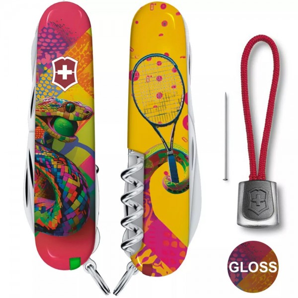 Складаний ніж 91мм Victorinox" Huntsman Zodiac 15 функцій, Змія-тенісист (1.3713_Z4300pk)