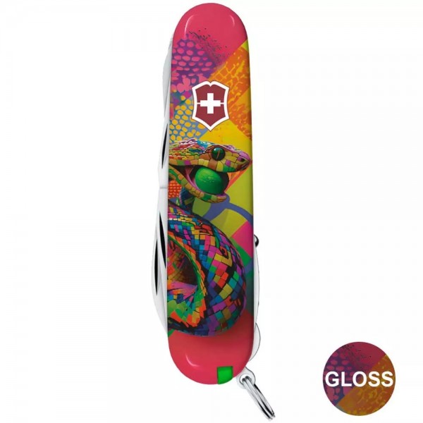 Складаний ніж 91мм Victorinox" Huntsman Zodiac 15 функцій, Змія-тенісист (1.3713_Z4300pk)