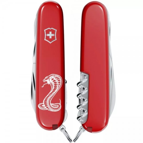 Складаний ніж 91мм Victorinox Huntsman Zodiac 15функцій, 4 шари, червоний, Могутня кобра (1.3713_Z4340u)