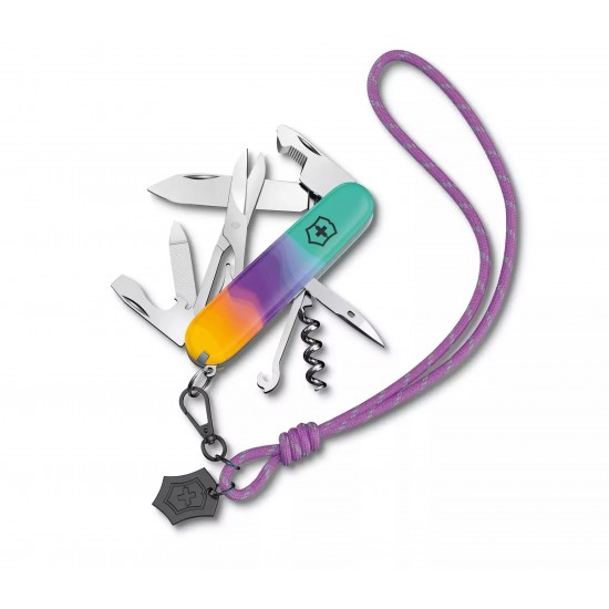 Складаний ніж 91 мм Victorinox Companion Sydney Style, 16 функцій, зелений/фіолетовий/жовтий (1.3909.E222)