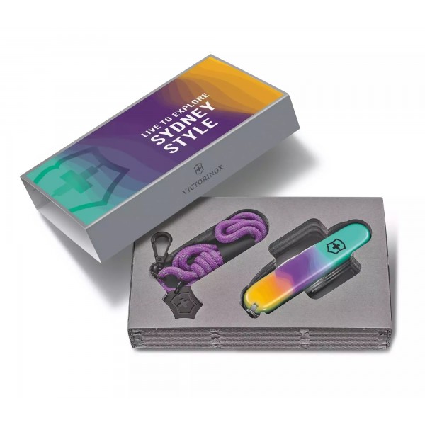 Складаний ніж 91 мм Victorinox Companion Sydney Style, 16 функцій, зелений/фіолетовий/жовтий (1.3909.E222)