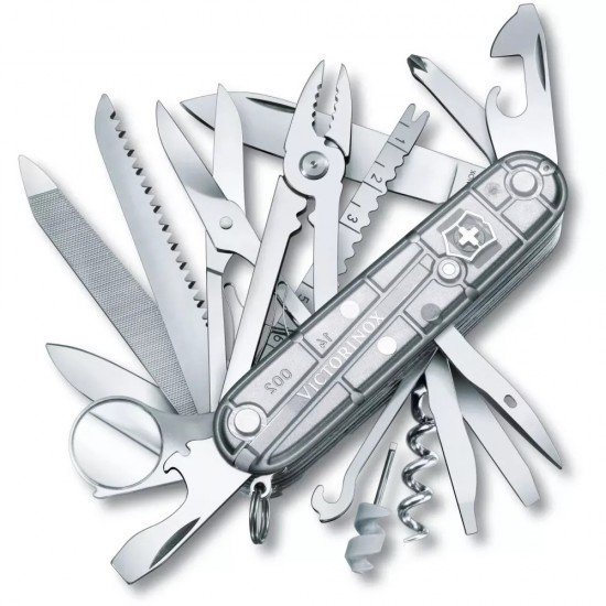 Складаний ніж 91 мм Victorinox Swisschamp 31функції, 8 шарів, сріблястий напівпрозорий (1.6794.T7)