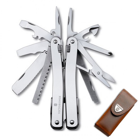 Мультитул Victorinox Swisstool Spirit 3.0227.L у шкіряному чохлі