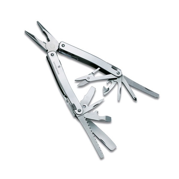 Мультитул Victorinox Swisstool Spirit 3.0227.L1 у шкіряному чохлі з поворотною кліпсою