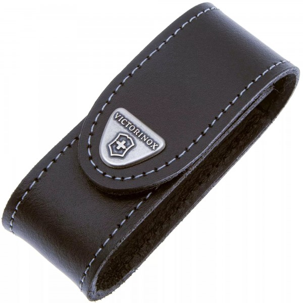Чохол на пояс шкіряний на липучці для складаних ножів 84, 85, 91 і 93 мм, натуральна шкіра Victorinox 2-5 шарів чорний, подарункова коробка (4.0520.30)
